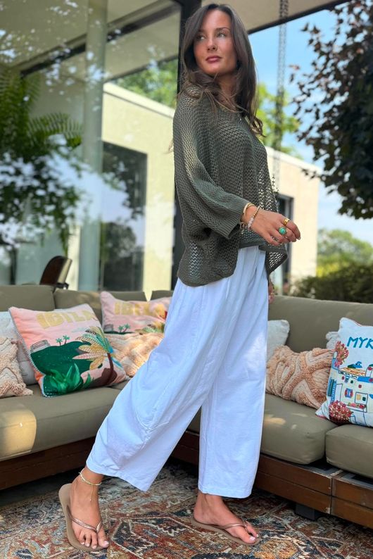 Conrad Grunge Loose Cotton Knit Deep Khaki